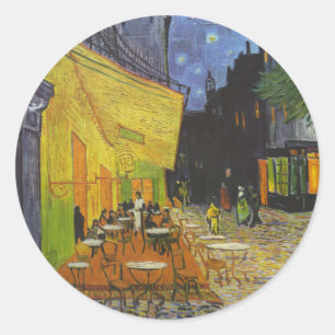 Van Gogh Cafe Terrace Post-Impressionist Classic Round Sticker