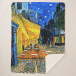 Van Gogh - Cafe Terrace Sherpa Blanket<br><div class="desc">Cafe Terrace,  famous painting by Vincent van Gogh</div>