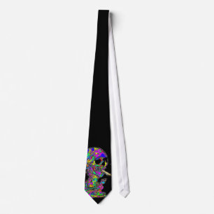 Van Gogh Calavera Smoking Cigarette Tie