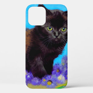 Van Gogh Cat and Flowers iPhone 12 Case