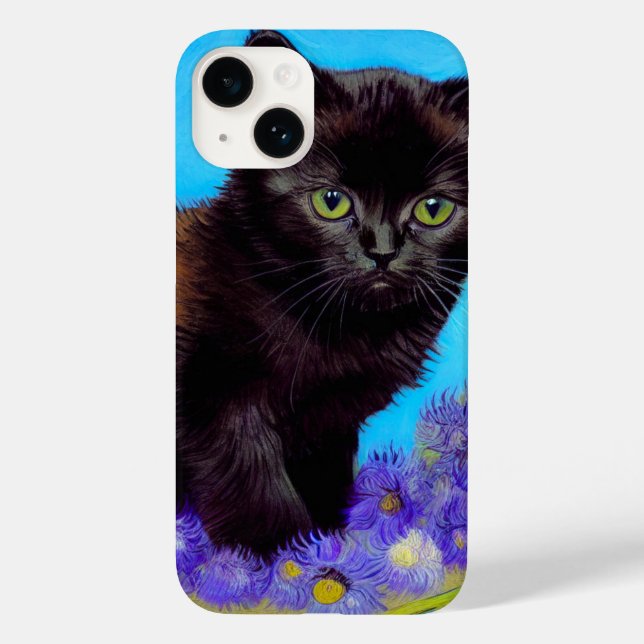 Van Gogh Cat and Flowers Case-Mate iPhone Case (Back)