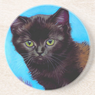 Van Gogh Cat and Flowers Coaster
