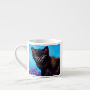 Van Gogh Cat and Flowers Espresso Cup