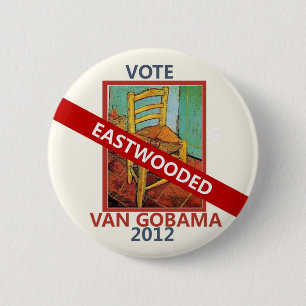 Van Gogh Chair Barck Obama Clint Eastwood Meme 6 Cm Round Badge