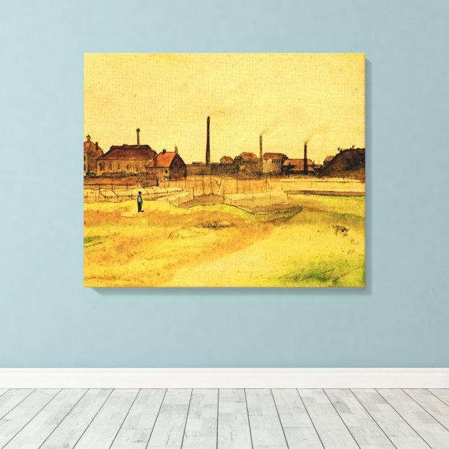 Van Gogh - Coalmine in the Borinage, Canvas Print (Insitu(Wood Floor))