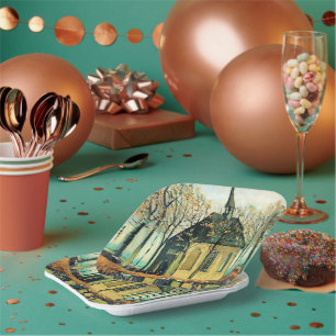 Van Gogh - Congregation, Reformed Church Paper Plate