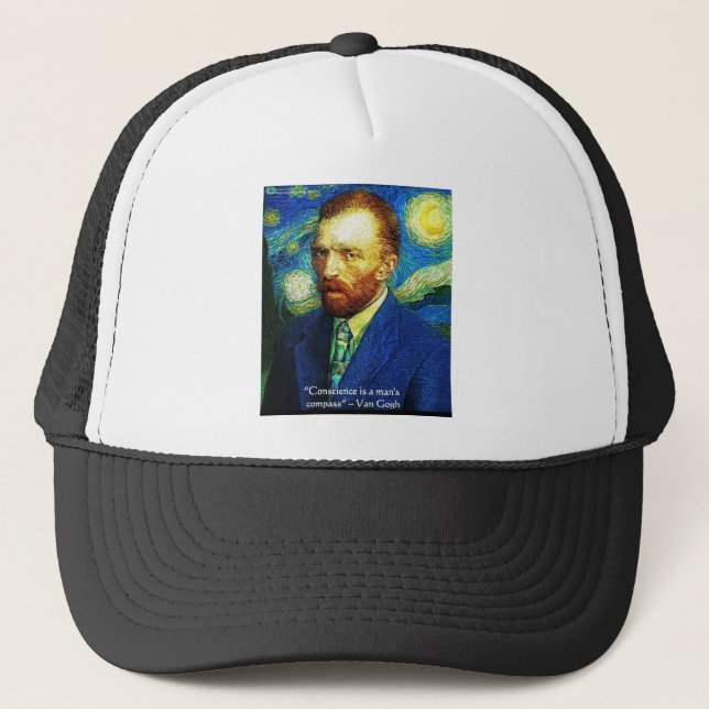 Van Gogh "Conscience Compass" Quote Gifts Tees Etc Trucker Hat (Front)