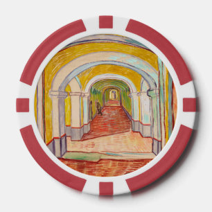 Van Gogh Corridor Asylum Yellow Impressionist Art Poker Chips