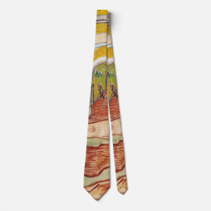 Van Gogh Corridor Asylum Yellow Impressionist Art Tie
