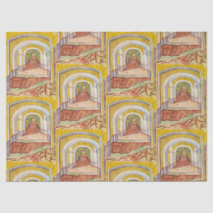 Van Gogh Corridor Asylum Yellow Impressionist Art Tissue Paper