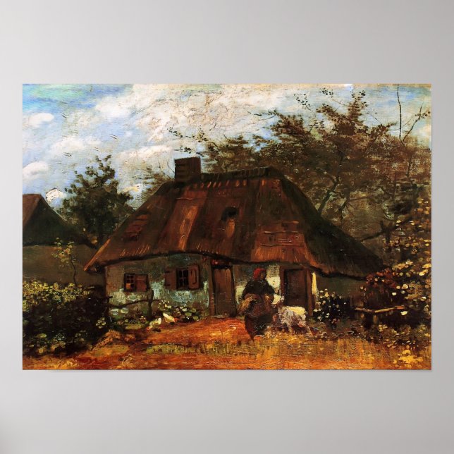 Van Gogh - Cottage and Woman with Goat Poster (Front)