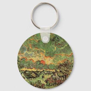 Van Gogh Cottages Cypresses Reminiscence of North Key Ring