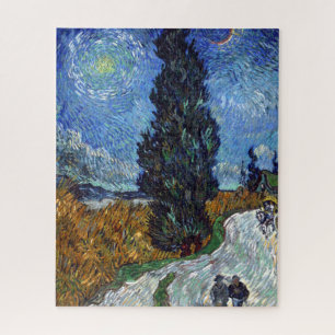 Van Gogh Country Road Cypress Artwork Jigsaw Puzzle