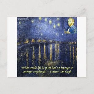 Van Gogh Courage Quote Postcard