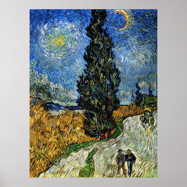 Van Gogh - Cypress against a Starry Sky Poster (Front)