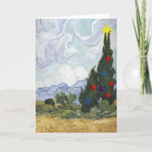 Van Gogh  Cypress Artist Christmas Card