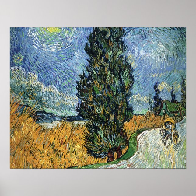 Van Gogh Cypresses Poster (Front)