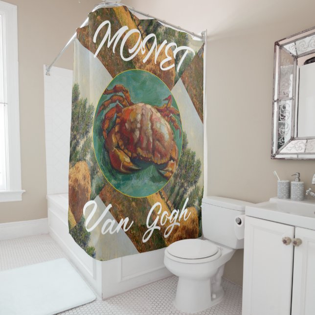 Van Gogh Dungeness Crab MONET 2032 2033 2034 Shower Curtain (In Situ)