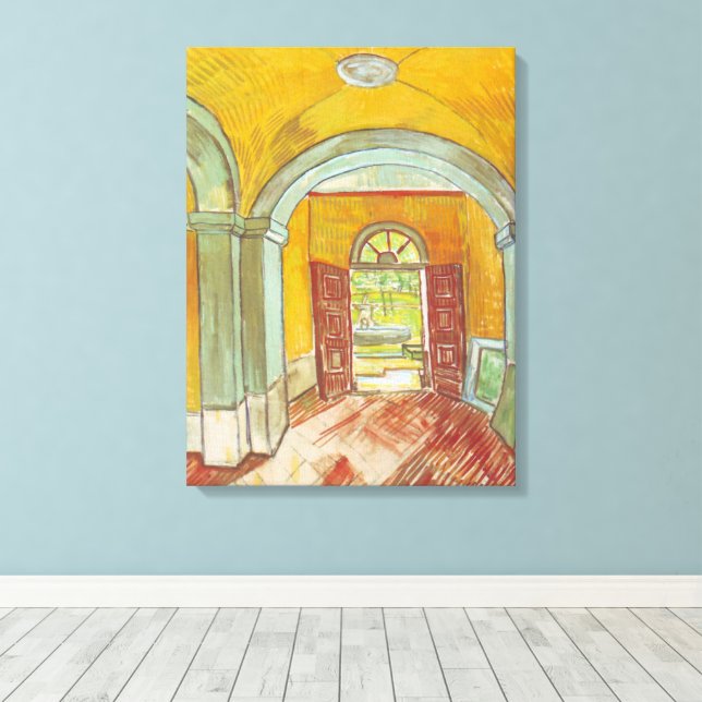 Van Gogh Entrance Hall of Saint Paul Hospital Canvas Print (Insitu(Wood Floor))