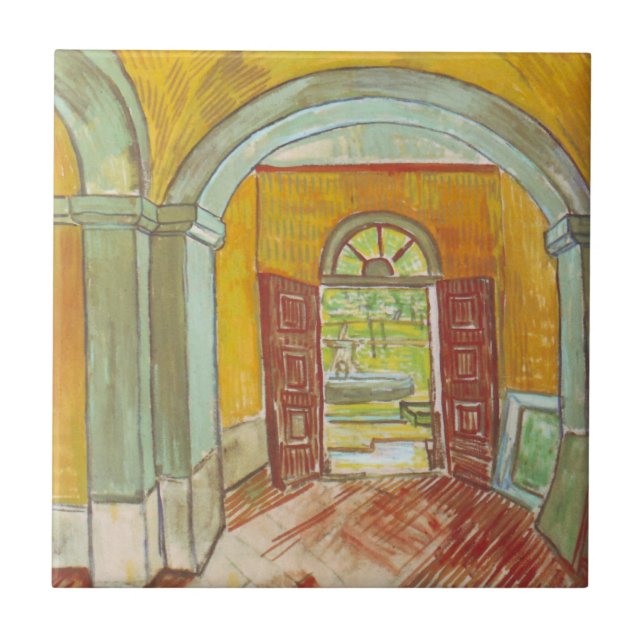 Van Gogh Entrance Hall of Saint Paul Hospital Tile (Front)