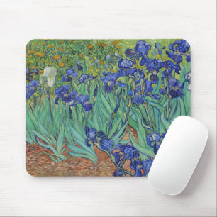 Van Gogh Famous Blue Irises Floral Oil Painting Mouse Mat
