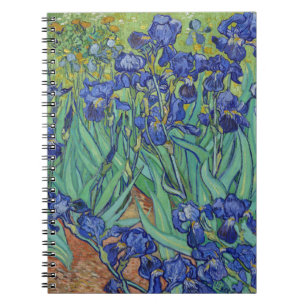 Van Gogh Famous Blue Irises Floral Oil Painting Notebook