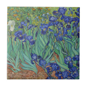 Van Gogh Famous Blue Irises Floral Oil Painting Tile