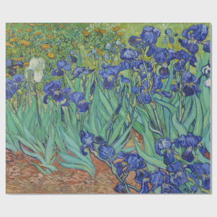 Van Gogh Famous Blue Irises Floral Oil Painting Wrapping Paper
