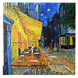 Van Gogh famous painting, Cafe Terrace, Tile