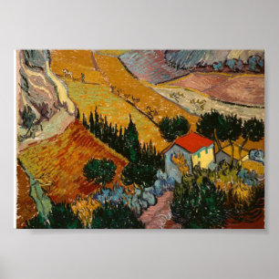 Van Gogh Famous Painting  House and Ploughman Poster