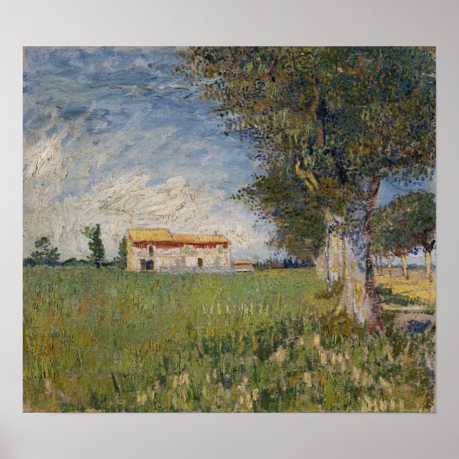 Van Gogh - Farm In A Wheatfield Poster (Front)