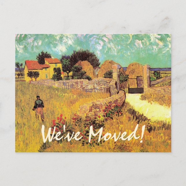 Van Gogh Farmhouse in Provence, Change of Address Announcement Postcard (Front)