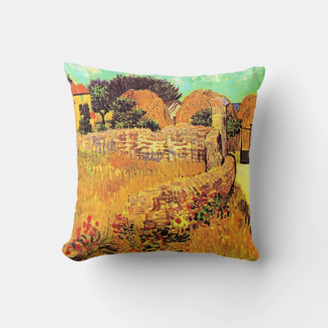Van Gogh - Farmhouse in Provence Cushion (Front)