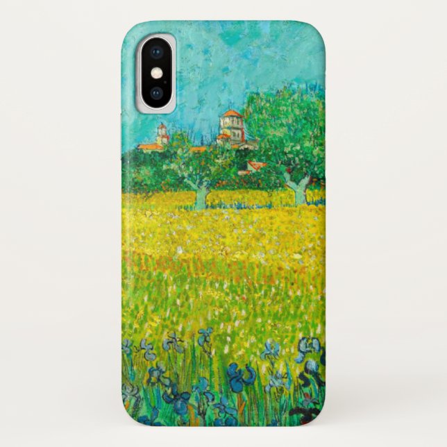 Van Gogh Field with Irises Near Arles Case-Mate iPhone Case (Back)