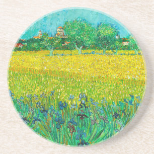 Van Gogh Field with Irises Near Arles Coaster