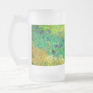 Van Gogh Field with Irises Near Arles Frosted Glass Beer Mug
