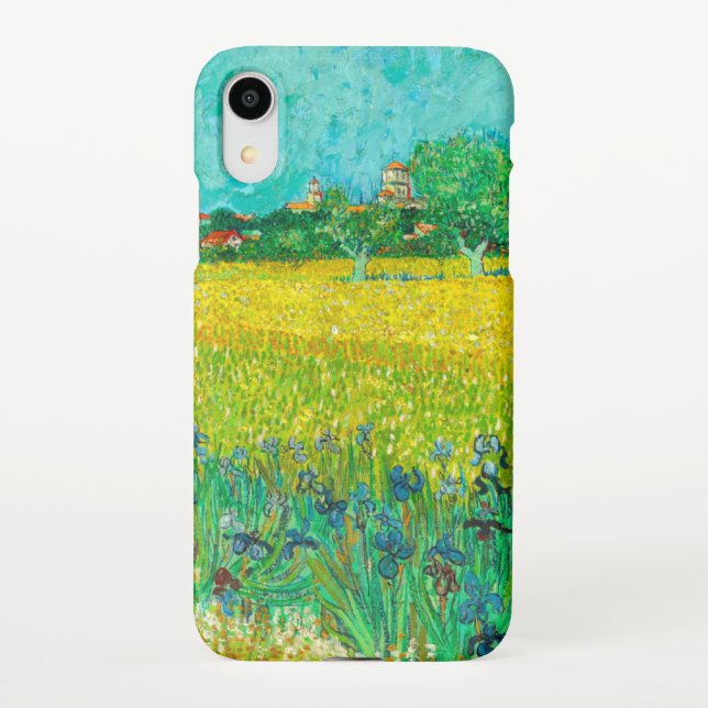 Van Gogh Field with Irises Near Arles iPhone Case (Back)