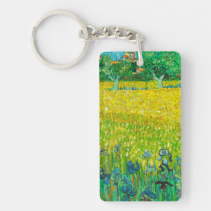 Van Gogh Field with Irises Near Arles Key Ring