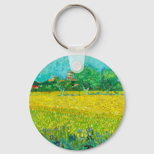 Van Gogh Field with Irises Near Arles Key Ring