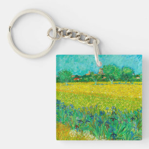 Van Gogh Field with Irises Near Arles Key Ring