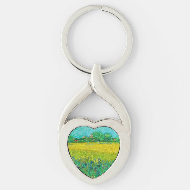 Van Gogh Field with Irises Near Arles Key Ring (Front)