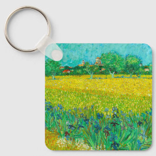 Van Gogh Field with Irises Near Arles Key Ring