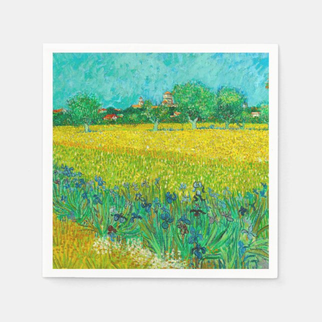 Van Gogh Field with Irises Near Arles Napkin (Front)