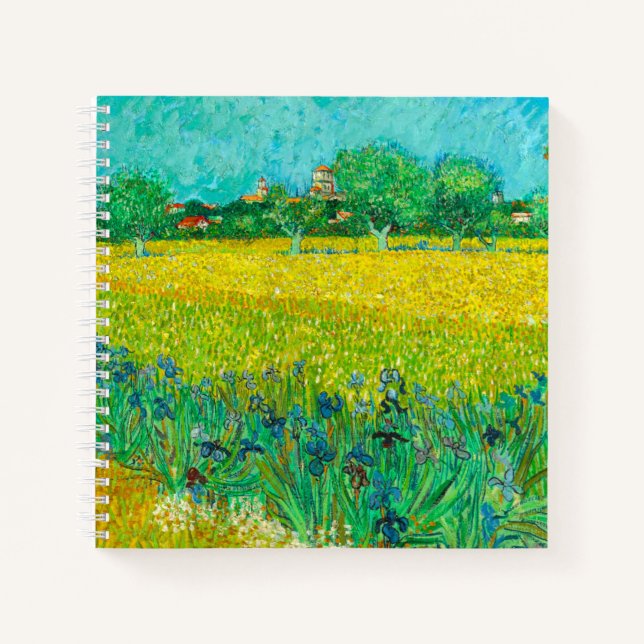 Van Gogh Field with Irises Near Arles Notebook (Front)