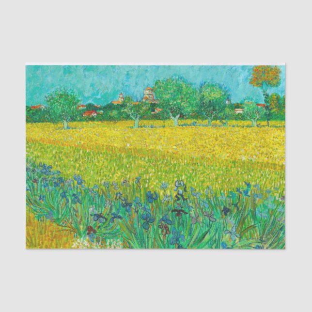 Van Gogh Field with Irises Near Arles Tissue Paper (Front)