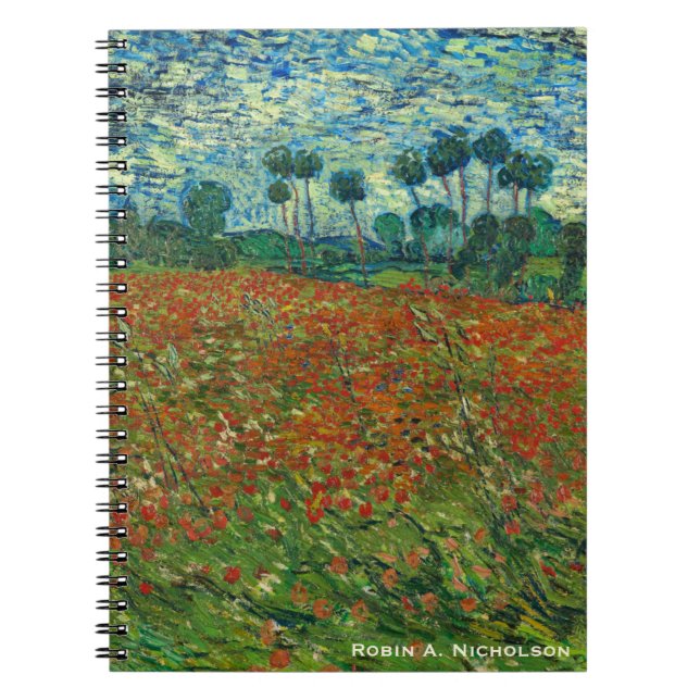 Van Gogh Field with Poppies Personalised Notebook (Front)