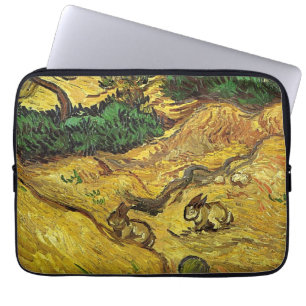 Van Gogh - Field with Two Rabbits Laptop Sleeve