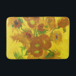 Van Gogh Fifteen Sunflowers In A Vase Fine Art Bath Mat<br><div class="desc">Vincent Van Gogh Fifteen Sunflowers In A Vase Sunflowers (original title, in French: Tournesols) are the subject of two series of still life paintings by the Dutch Post-Impressionist painter Vincent van Gogh. Art by Vincent van Gogh Movement: Post-Impressionism Artistic beautiful floral vintage fine art painting featuring fifteen sunflowers in a...</div>