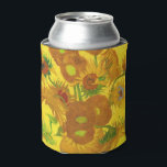 Van Gogh Fifteen Sunflowers In A Vase Fine Art Can Cooler<br><div class="desc">Vincent Van Gogh Fifteen Sunflowers In A Vase Sunflowers (original title, in French: Tournesols) are the subject of two series of still life paintings by the Dutch Post-Impressionist painter Vincent van Gogh. Art by Vincent van Gogh Movement: Post-Impressionism Artistic beautiful floral vintage fine art painting featuring fifteen sunflowers in a...</div>