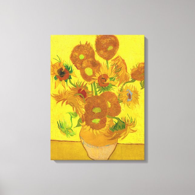 Van Gogh Fifteen Sunflowers In A Vase Fine Art Canvas Print (Front)